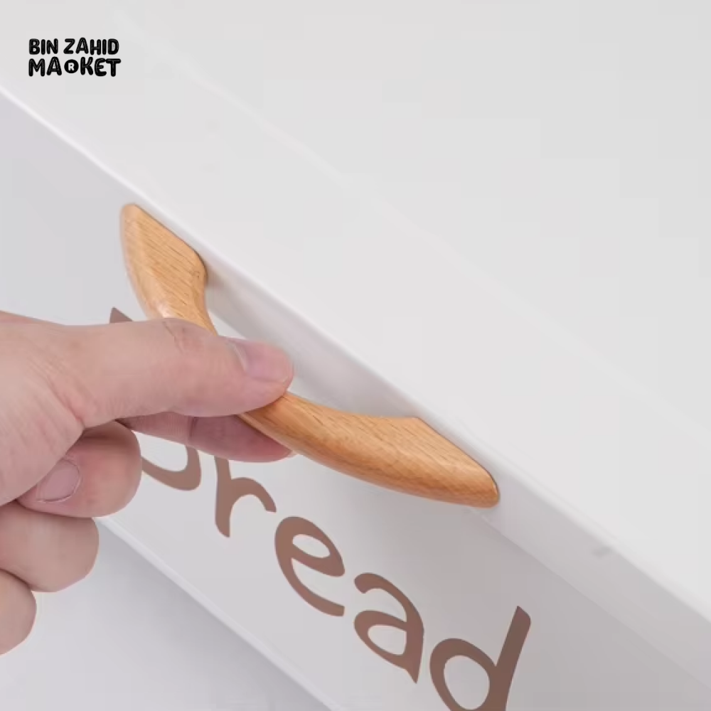 LUXORMOVE LARGE BREAD BIN WITH WOOD HANDLE – PLUS SMALL STOCK CONTAINER