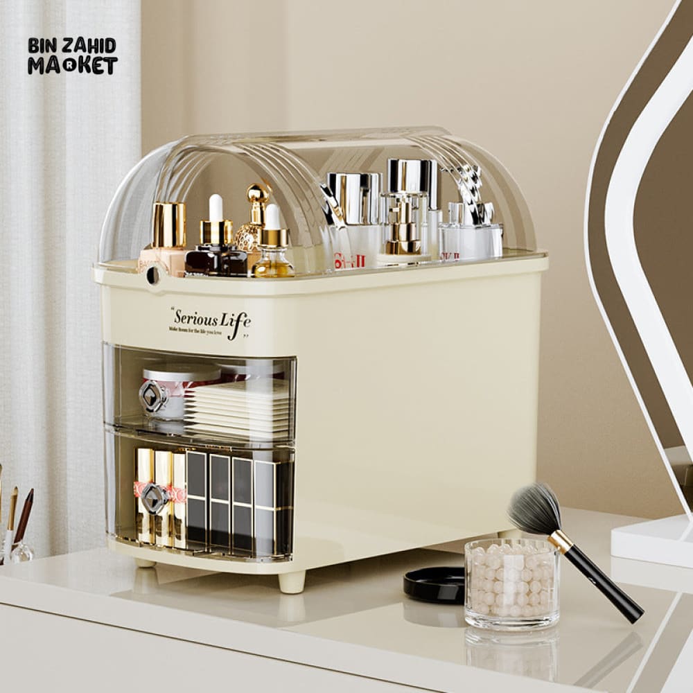 LUXORMOVE LARGE CAPACITY COSMETIC & JEWELRY STORAGE DRAWER WITH LID MAKEUP ORGANIZER & LIPSTICK BOX