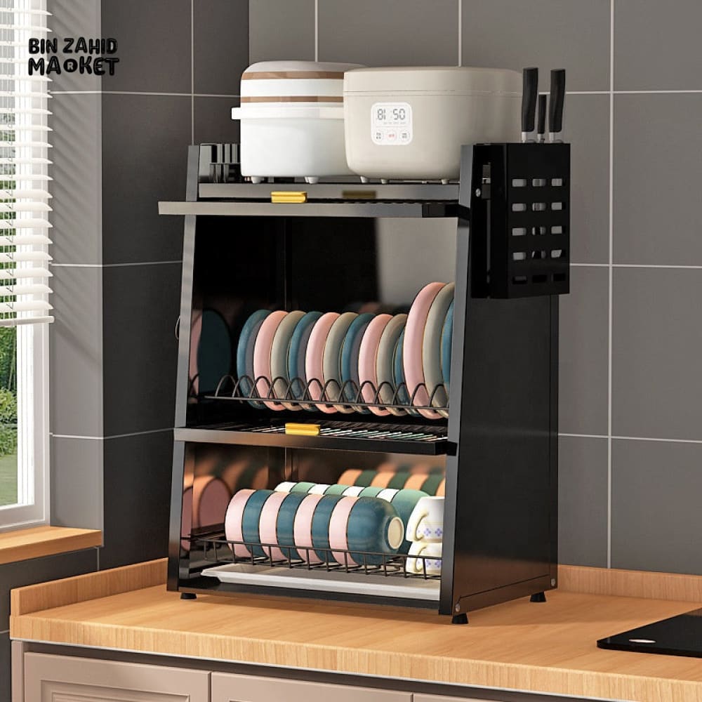 LUXORMOVE LARGE CAPACITY KITCHEN STORAGE & DRAINAGE RACK – MULTI-FUNCTION UTENSIL ORGANIZER