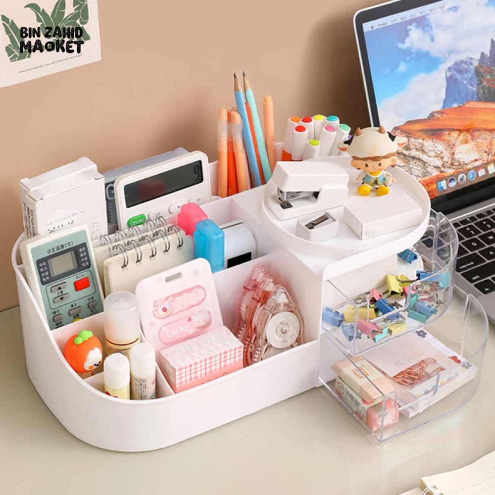 LUXORMOVE MAKEUP STORAGE BOX WITH MIRROR & TOUCH LIGHT – VANITY COSMETIC & JEWELRY ORGANIZER