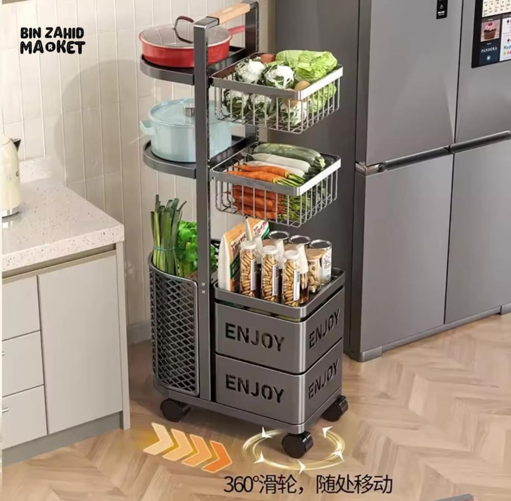 LUXORMOVE MODERN FRUIT & VEGETABLE ORGANIZER – MULTI-LAYER METAL BASKET SHELF