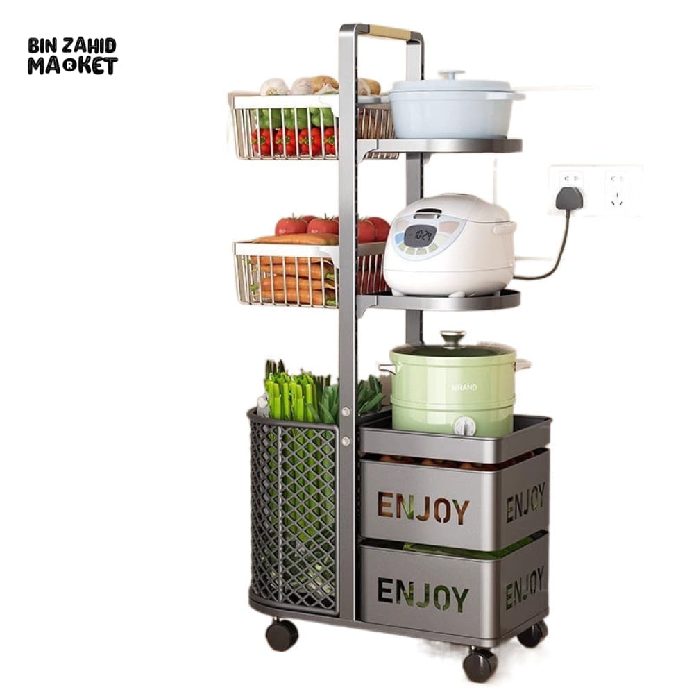 LUXORMOVE MODERN FRUIT & VEGETABLE ORGANIZER – MULTI-LAYER METAL BASKET SHELF