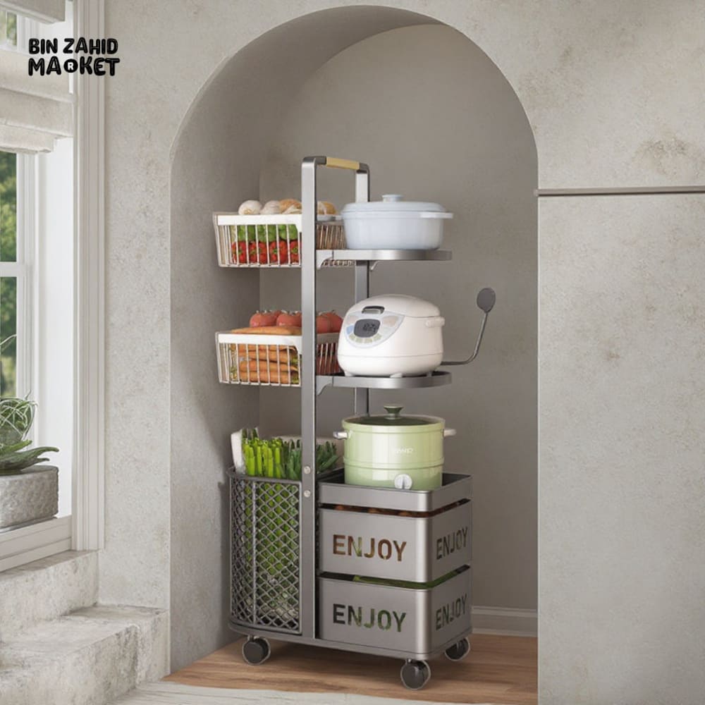 LUXORMOVE MODERN FRUIT & VEGETABLE ORGANIZER – MULTI-LAYER METAL BASKET SHELF