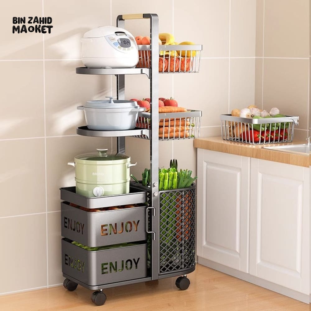 LUXORMOVE MODERN FRUIT & VEGETABLE ORGANIZER – MULTI-LAYER METAL BASKET SHELF