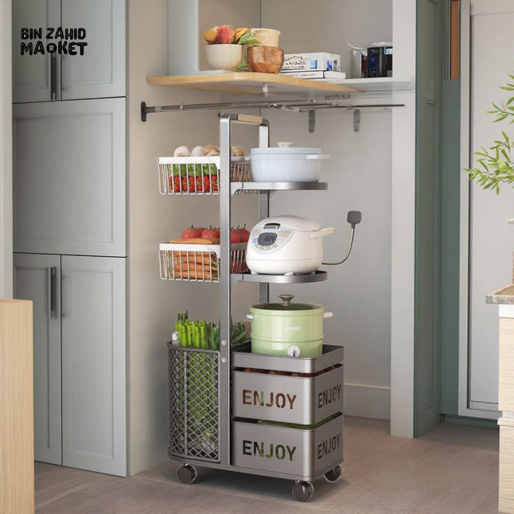 LUXORMOVE MODERN FRUIT & VEGETABLE ORGANIZER – MULTI-LAYER METAL BASKET SHELF
