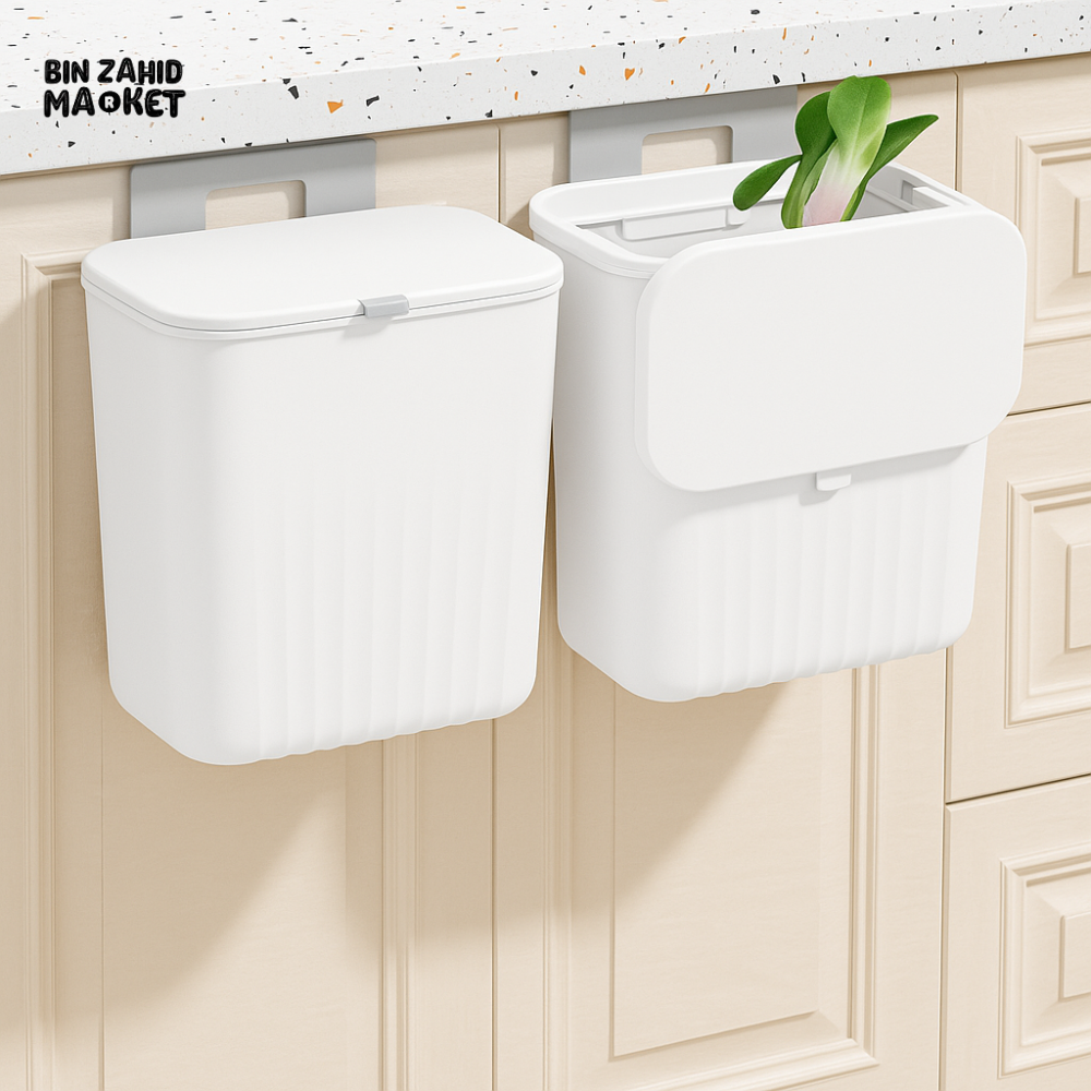 LUXORMOVE MOVEABLE HANGING TRASH BIN 9L Trash Can White
