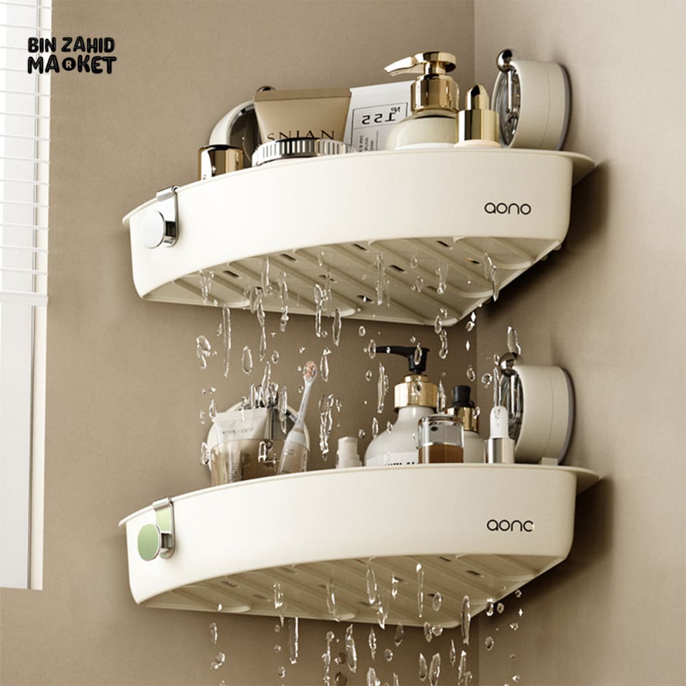 LUXORMOVE NO DRILL VACUUM SUCTION BATHROOM SHELF – WATERPROOF SHOWER CADDY RACK