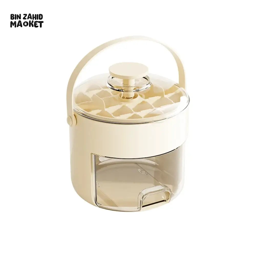 LUXORMOVE PORTABLE ROUND DRAWER STYLE ICE BUCKET – LARGE CAPACITY PLASTIC ICE CUBE STORAGE FOR HOME USE