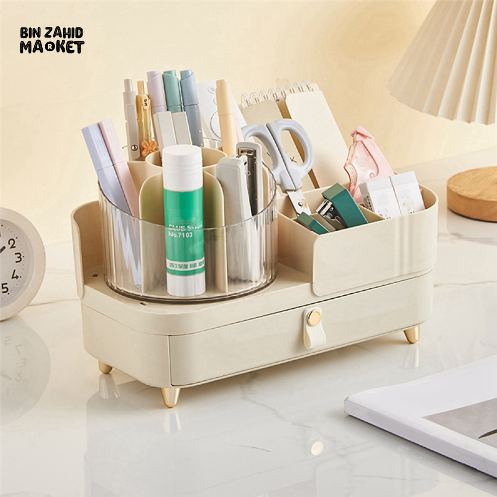 LUXORMOVE ROTATING COSMETIC RACK – MULTI-COMPARTMENT STORAGE FOR BRUSHES LIPSTICKS & JEWELRY