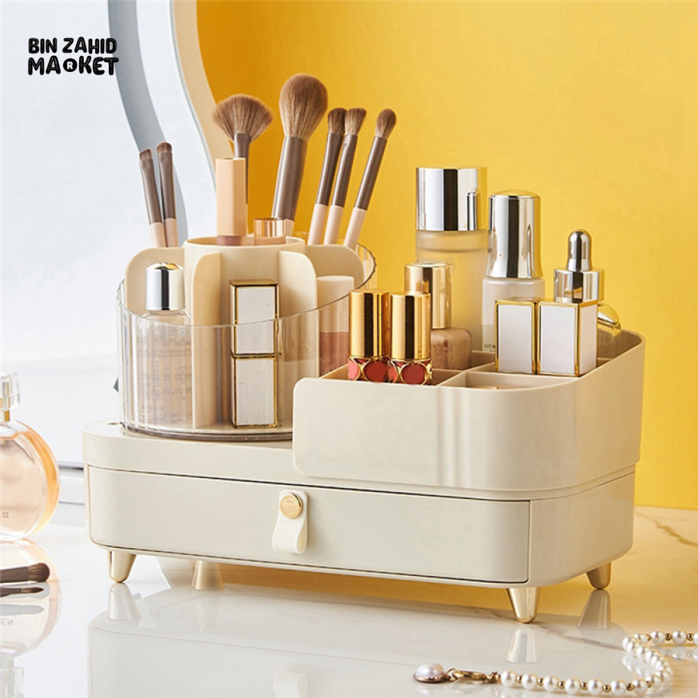 LUXORMOVE ROTATING COSMETIC RACK – MULTI-COMPARTMENT STORAGE FOR BRUSHES LIPSTICKS & JEWELRY