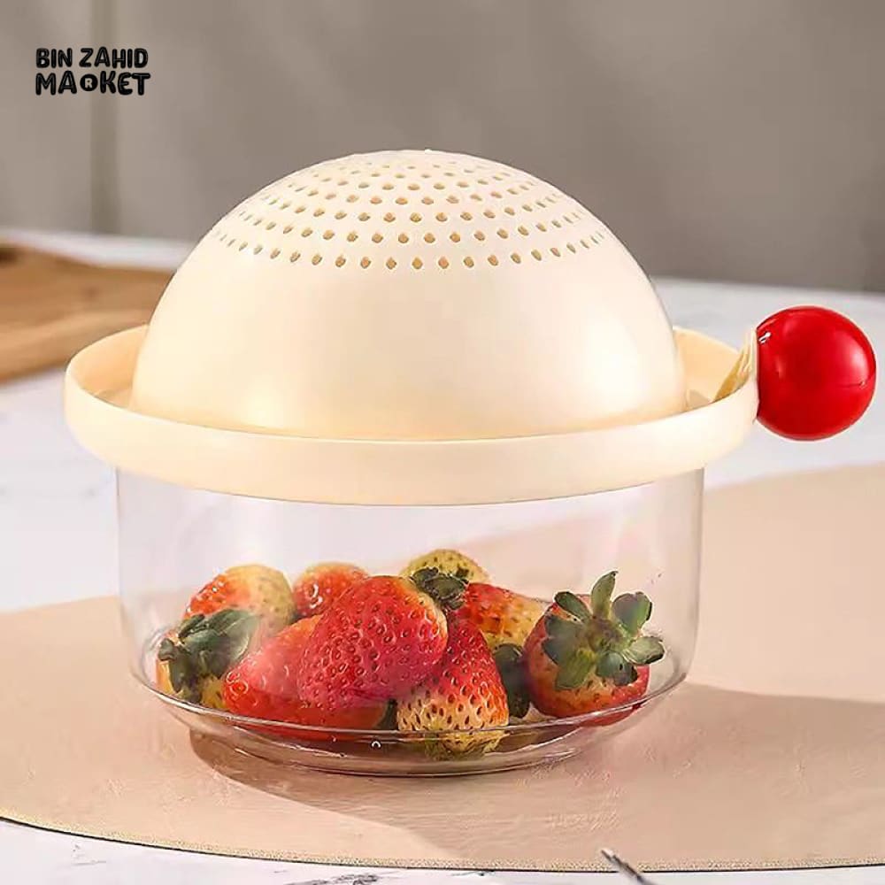 LUXORMOVE SMALL DOUBLE LAYER DRAIN BASKET – 2 IN 1 THICKENED PLASTIC VEGETABLE WASHING TRAY & MULTIFUNCTIONAL FRUIT
