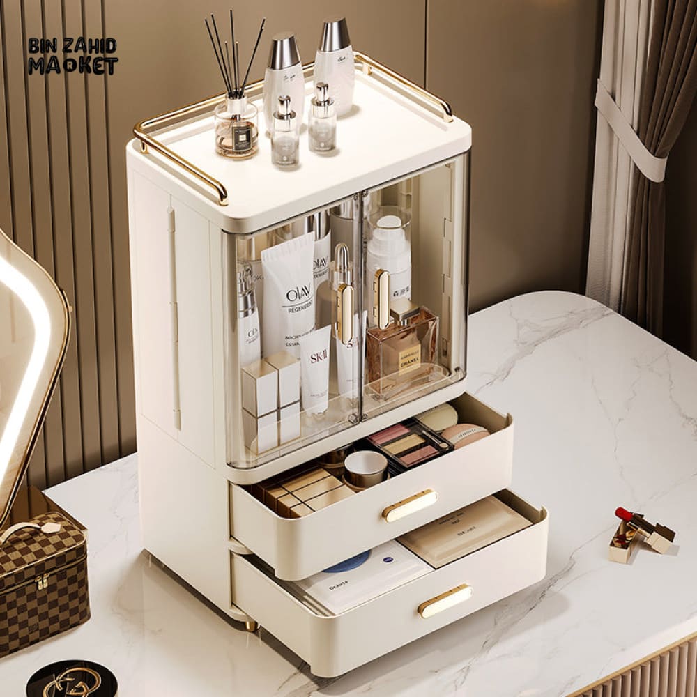 LUXORMOVE STORAGE BOX COSMETICS DESKTOP LARGE CAPACITY MAKEUP BRUSH & SKINCARE STORAGE RACK