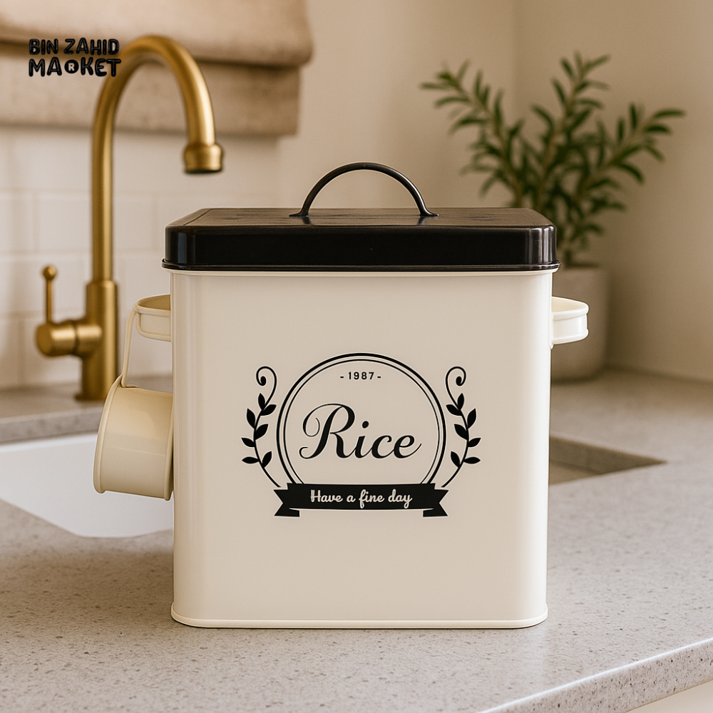 LUXURMOVE METAL AIRTIGHT RICE CONTAINER 5 LITRES