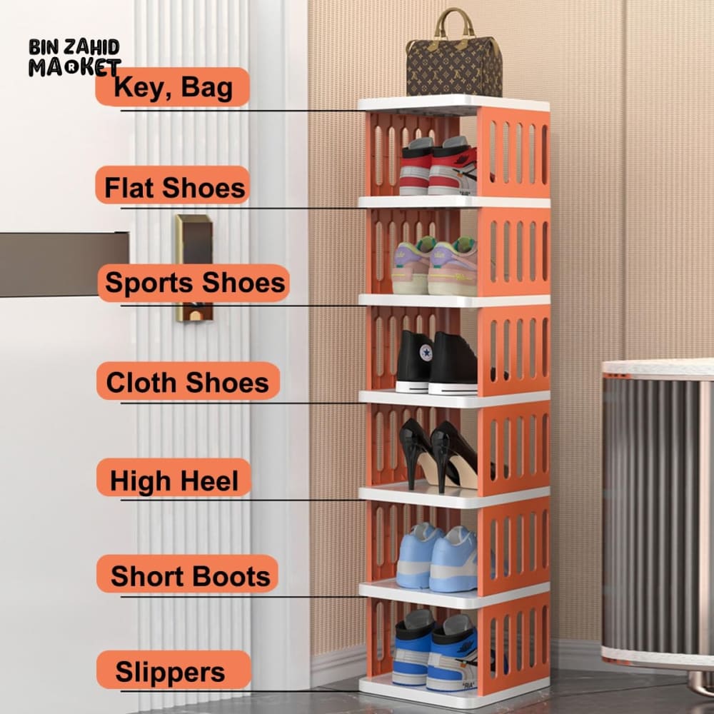 LUXURMOVE STACKABLE 5-TIER SHOE RACK STAND