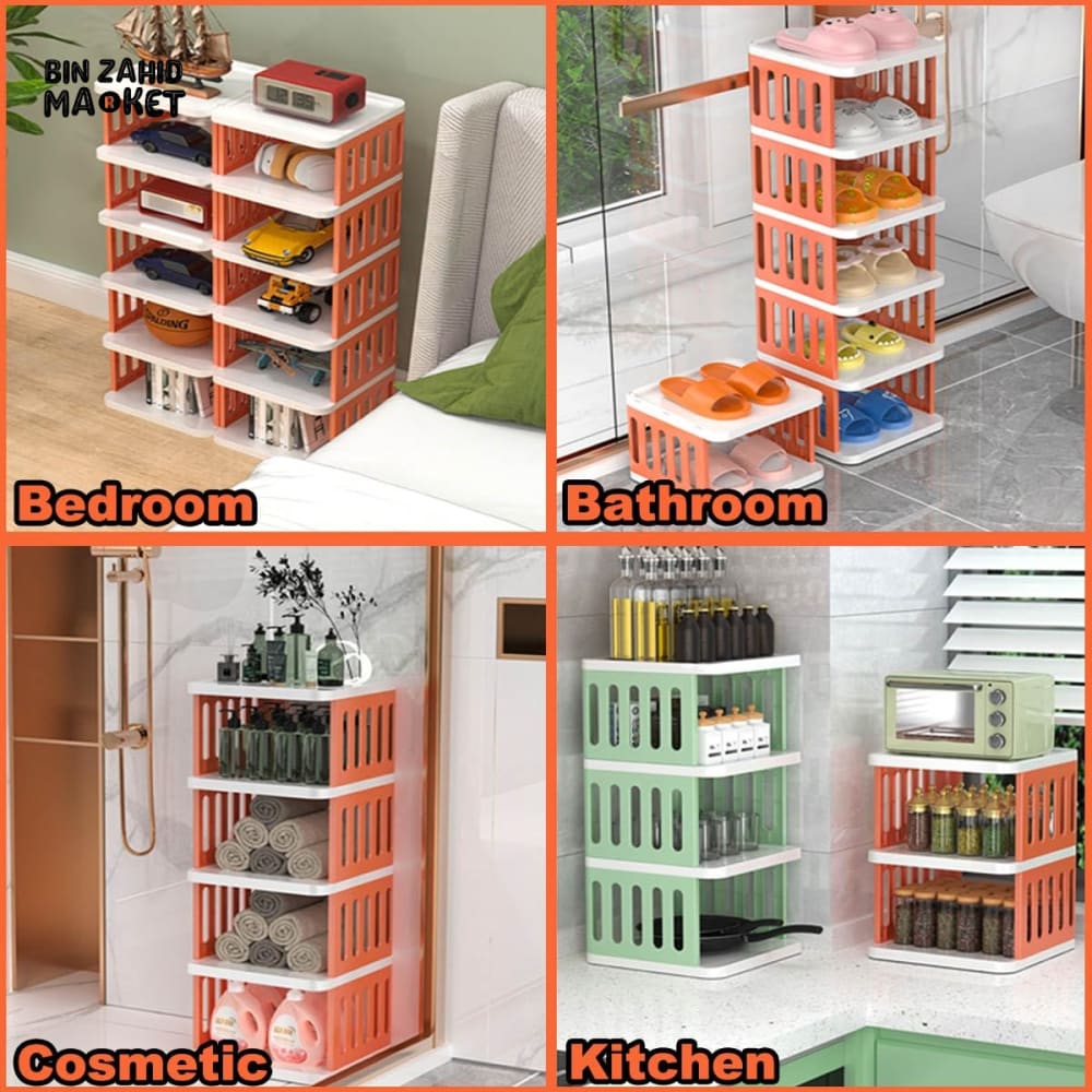 LUXURMOVE STACKABLE 5-TIER SHOE RACK STAND