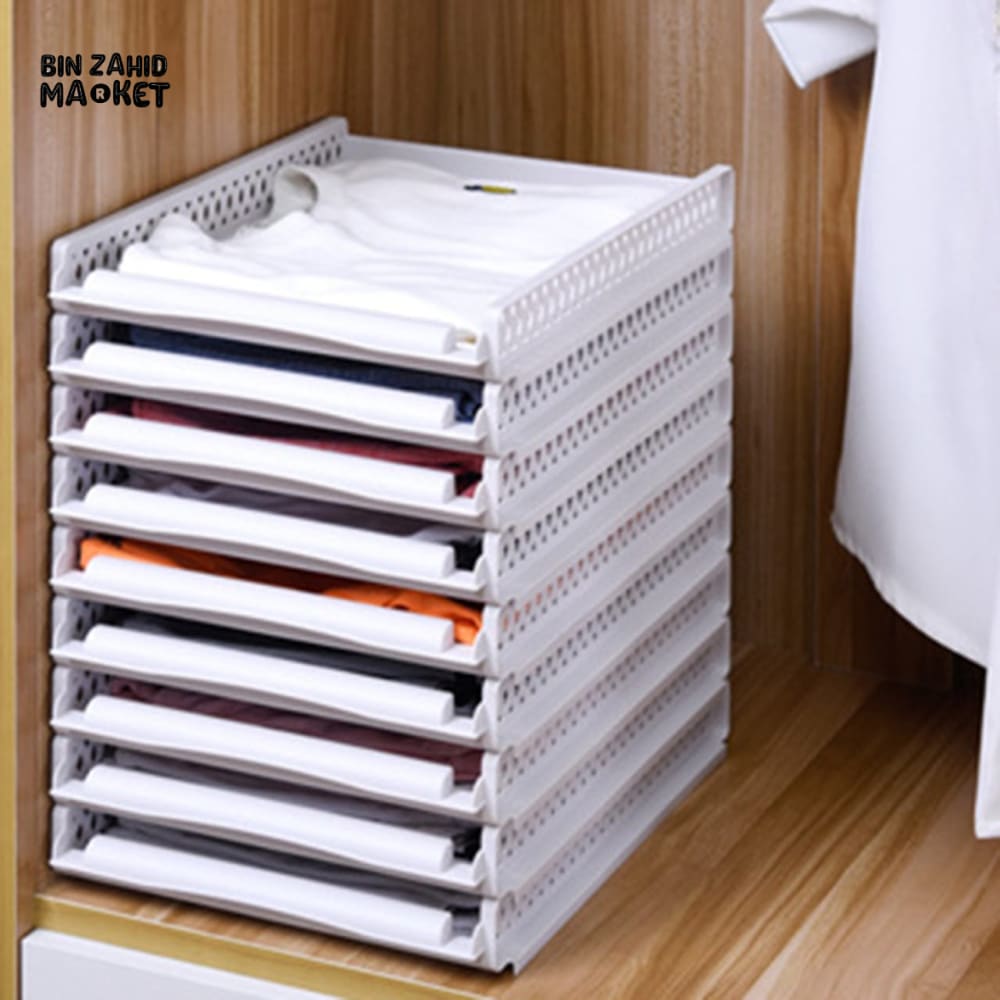 LUXURMOVE STACKABLE WARDROBE CLOTHING ORGANIZER TRAYS
