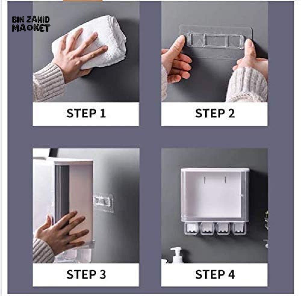 LUXURMOVE WATERPROOF TOILET VANITY ORGANIZER – TOOTHPASTE & BRUSH HOLDER