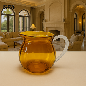 LUXURWARE ACRYLIC JUG – ELEGANT WATER & JUICE PITCHER WITH HANDLE FOR SERVING - AMBER BKY034(BH0023)