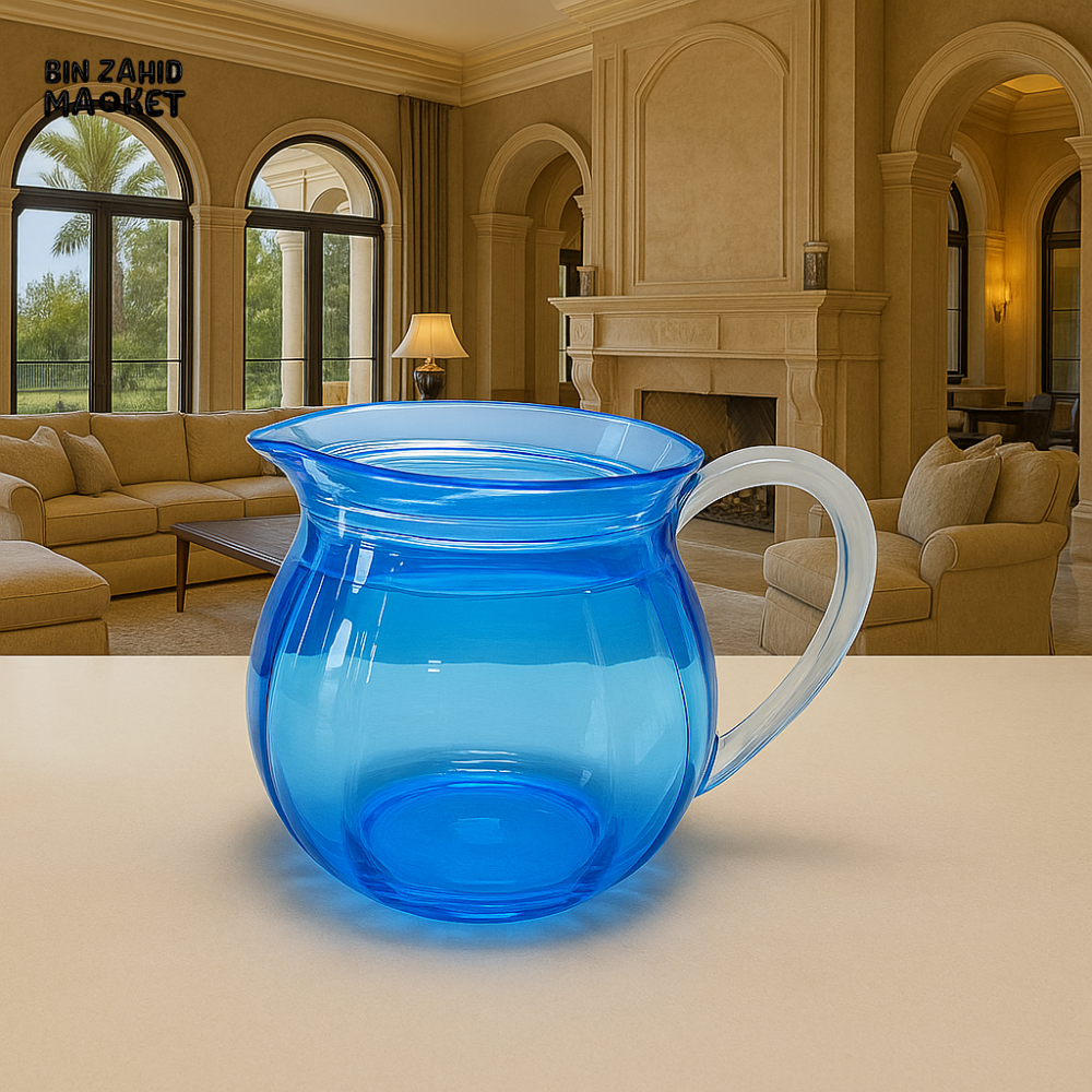 LUXURWARE ACRYLIC JUG – ELEGANT WATER & JUICE PITCHER WITH HANDLE FOR SERVING - BLUE BH0158AC0982