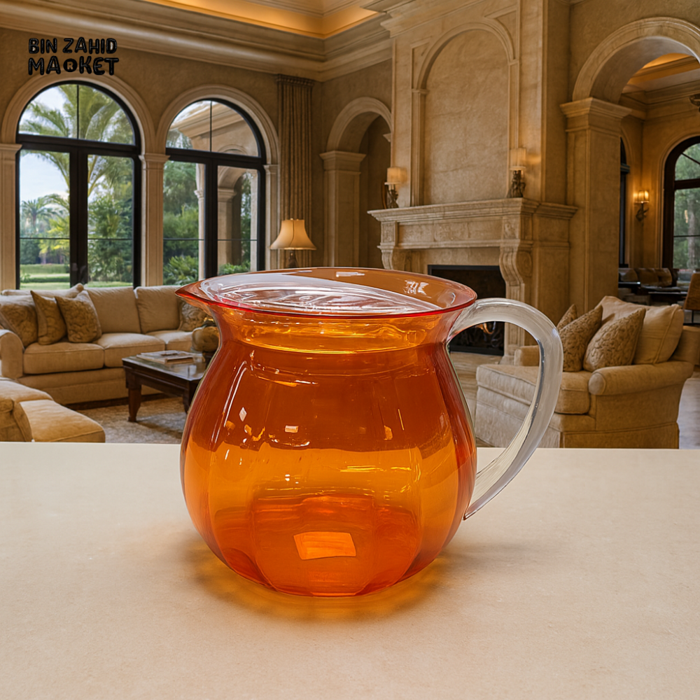 LUXURWARE ACRYLIC JUG – ELEGANT WATER & JUICE PITCHER WITH HANDLE FOR SERVING - ORANGE BH0158AC