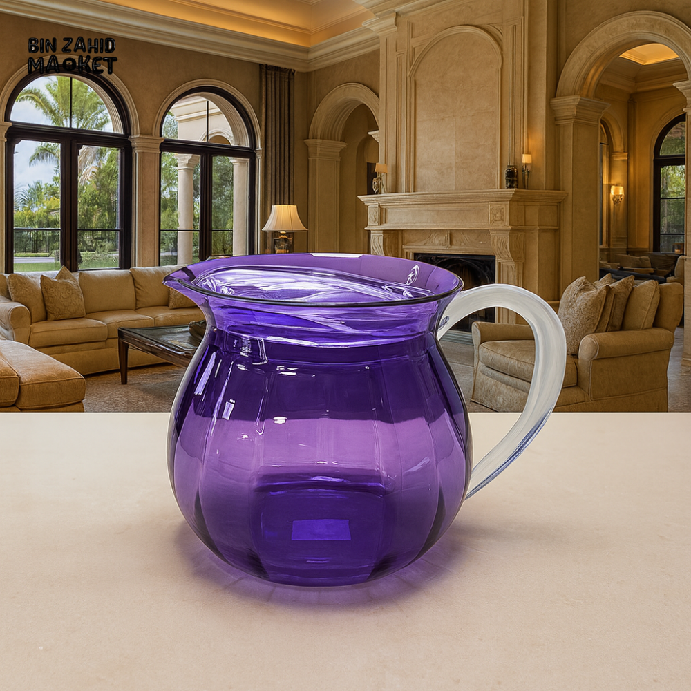 LUXURWARE ACRYLIC JUG – ELEGANT WATER & JUICE PITCHER WITH HANDLE FOR SERVING - PURPLE BH0158AC