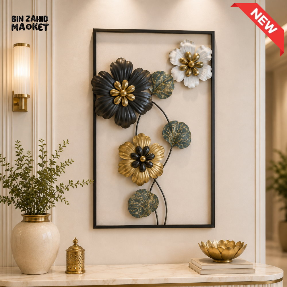 LUXURY 3D METAL FLORAL FRAME WALL DECOR