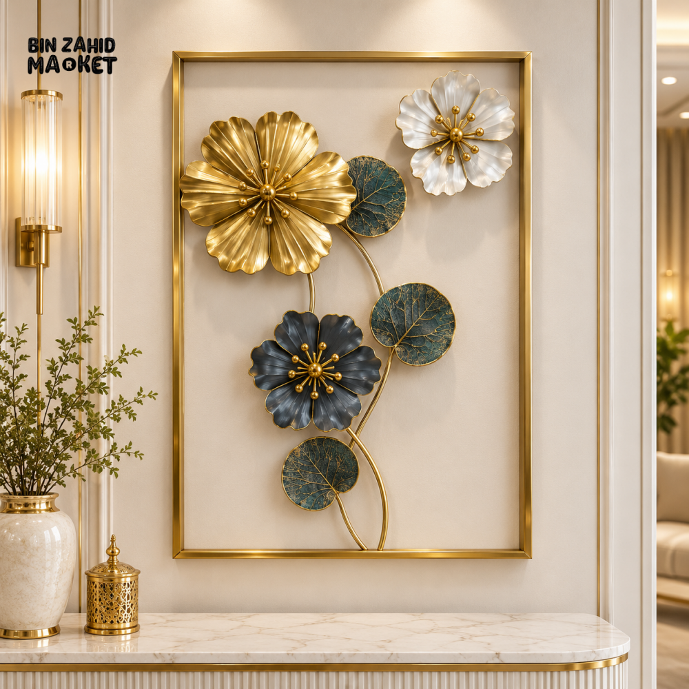 LUXURY 3D METAL FLORAL FRAME WALL DECOR
