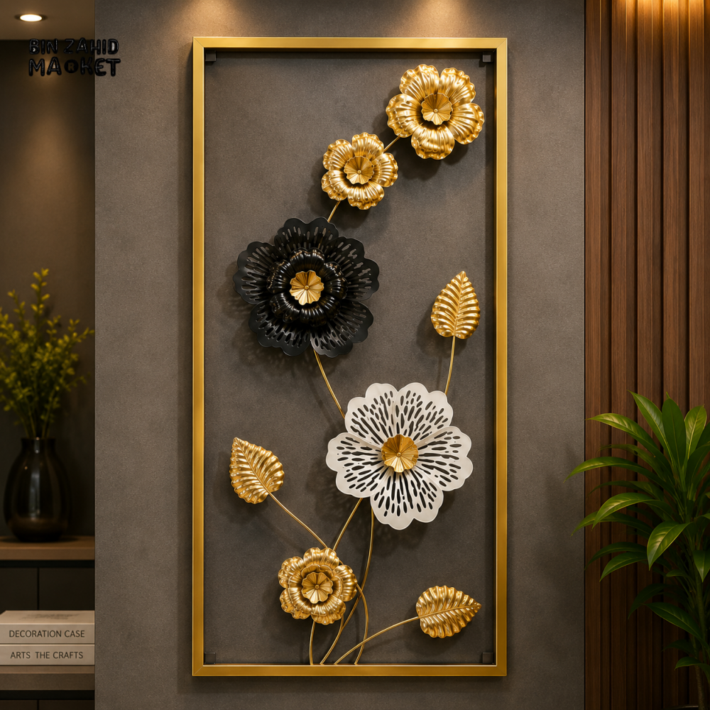 LUXURY 3D METAL FLORAL WALL ART DECOR