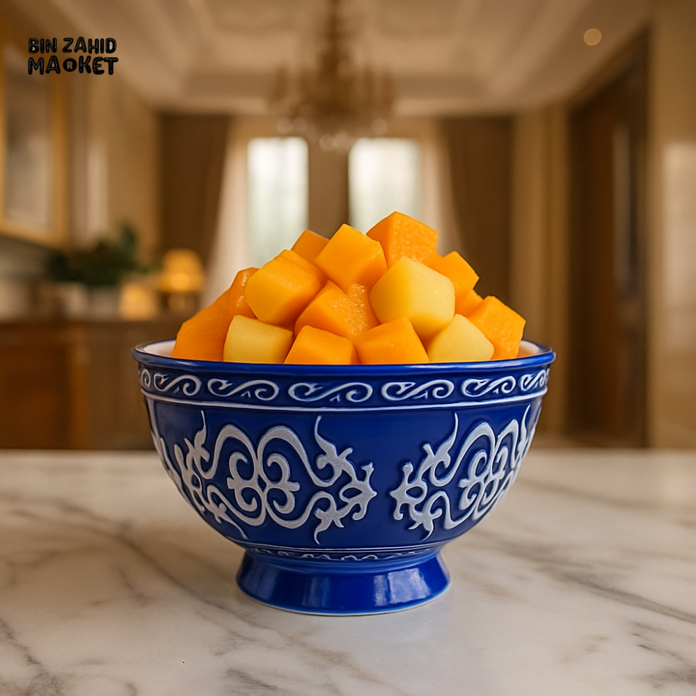 LUXURY 6 PIECE CERAMIC BOWL SET – ELEGANT DINING TABLE DECOR - BLUE ZQ-136-B