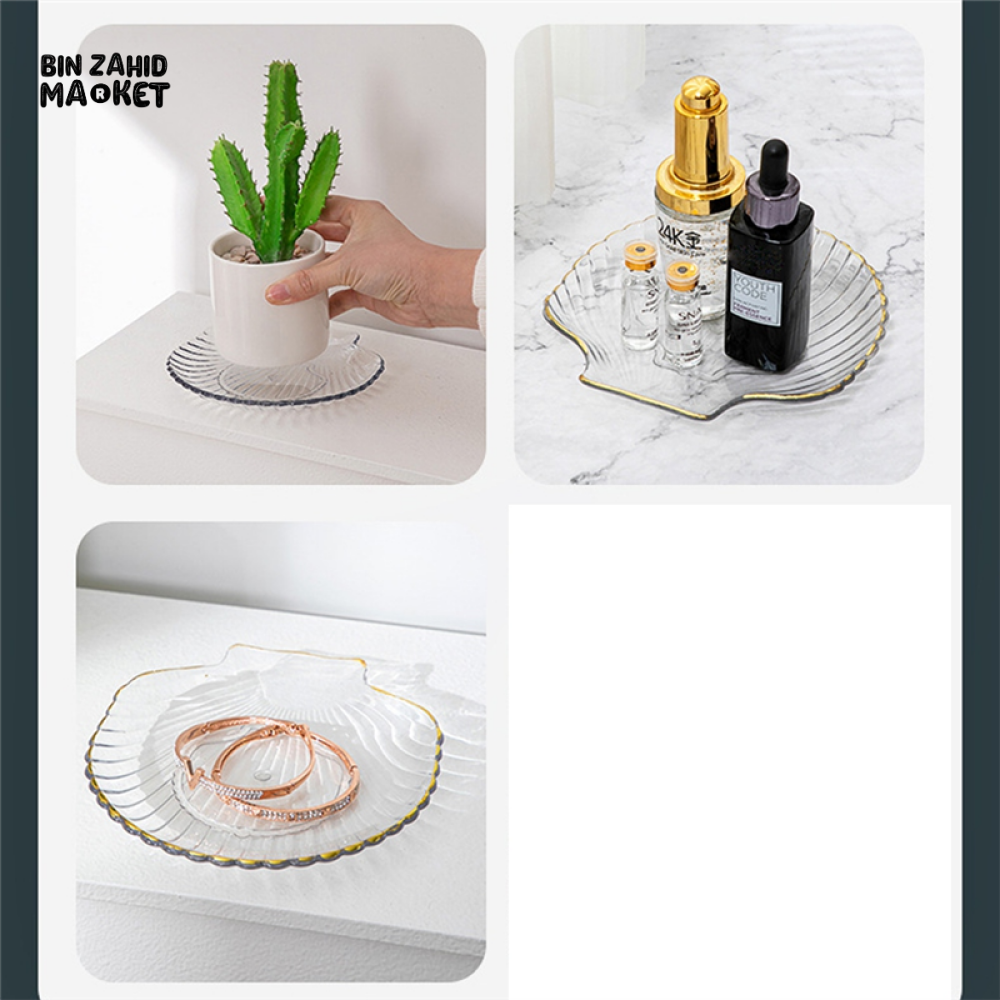 LUXURY 8-PIECE ACRYLIC SNACK PLATTER SET – FRUIT DESSERT AND TASTING PLATES - SHELL