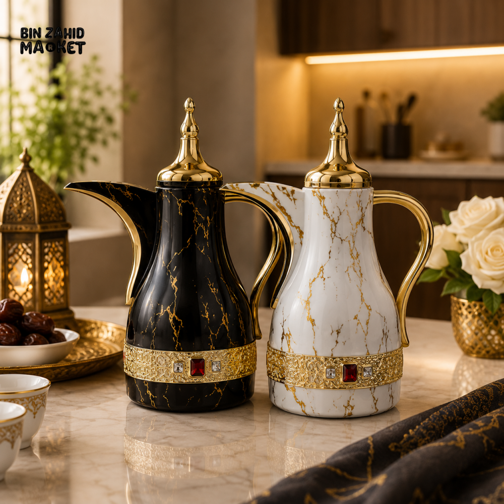 LUXURY ARABIC VACUUM INSULATED COFFEE DALLAH 1.0 LITER 1-piece