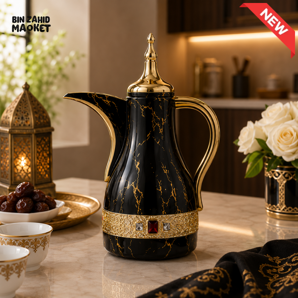 LUXURY ARABIC VACUUM INSULATED COFFEE DALLAH 1.0 LITER 1-piece - black