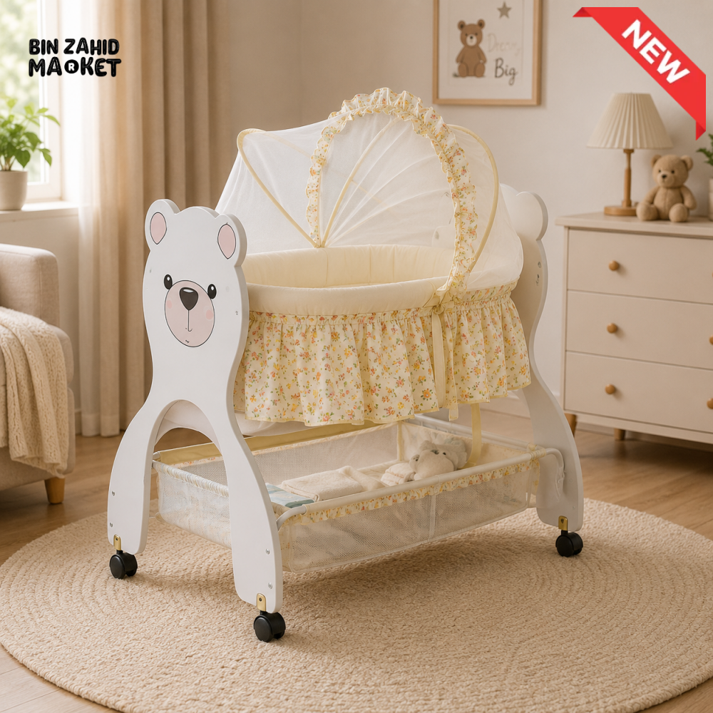 LUXURY BABY BASSINET CRADLE WITH MOSQUITO NET