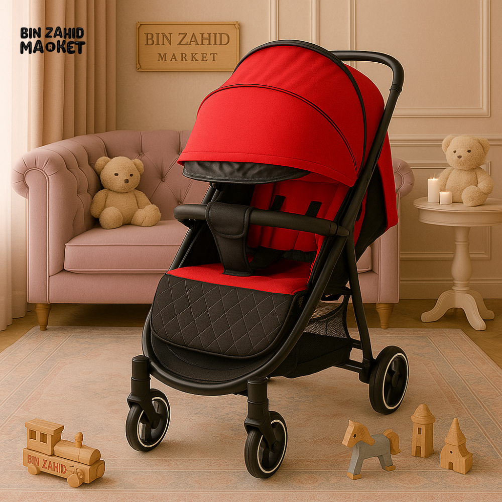 LUXURY BABY STROLLER - RED