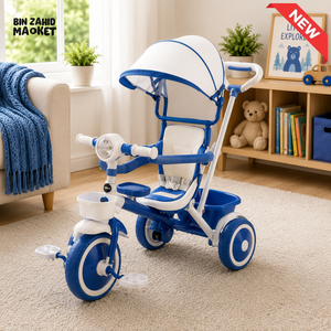 LUXURY BABY STROLLER TRICYCLE WITH CANOPY - BLUE