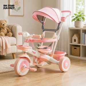 LUXURY BABY STROLLER TRICYCLE WITH CANOPY - PINK