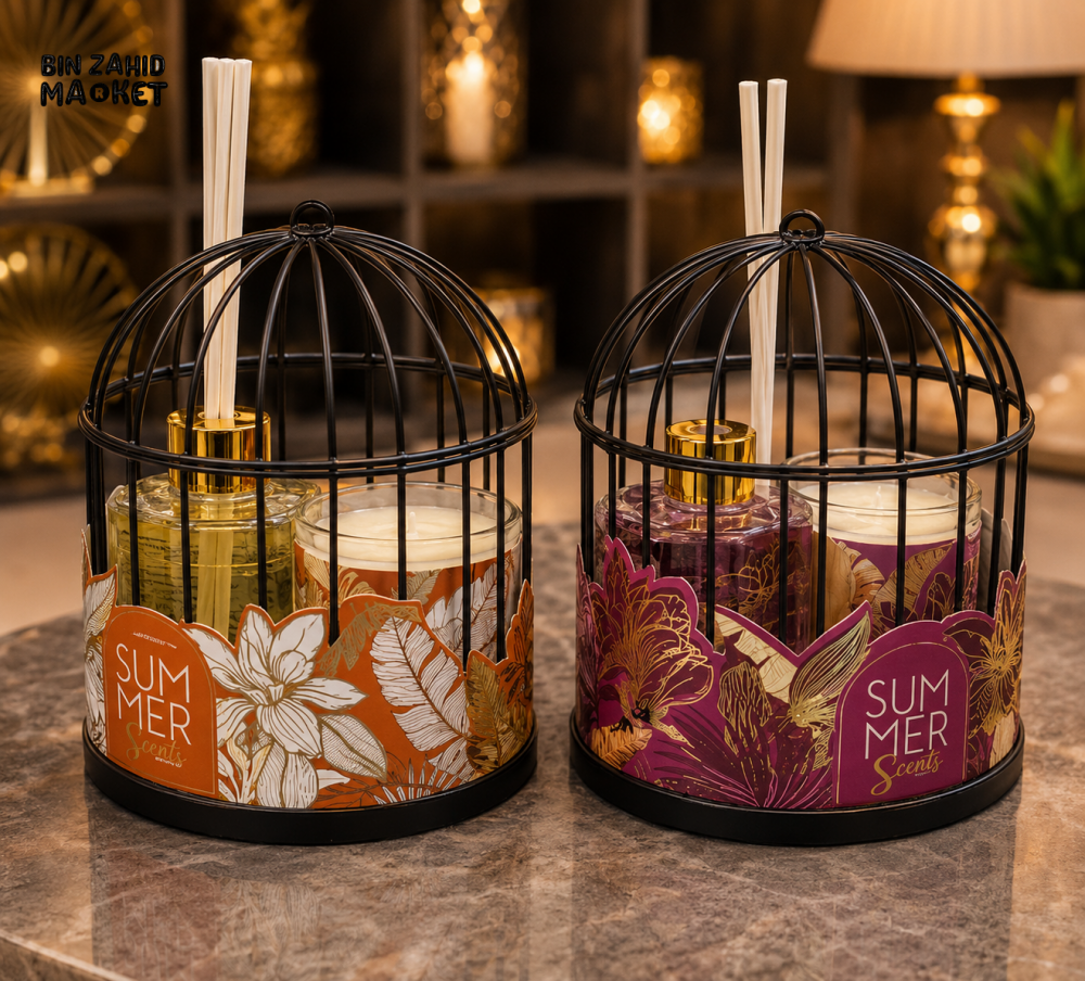 LUXURY BIRDCAGE REED DIFFUSER AND SCENTED CANDLE GIFT - 1 PIECE