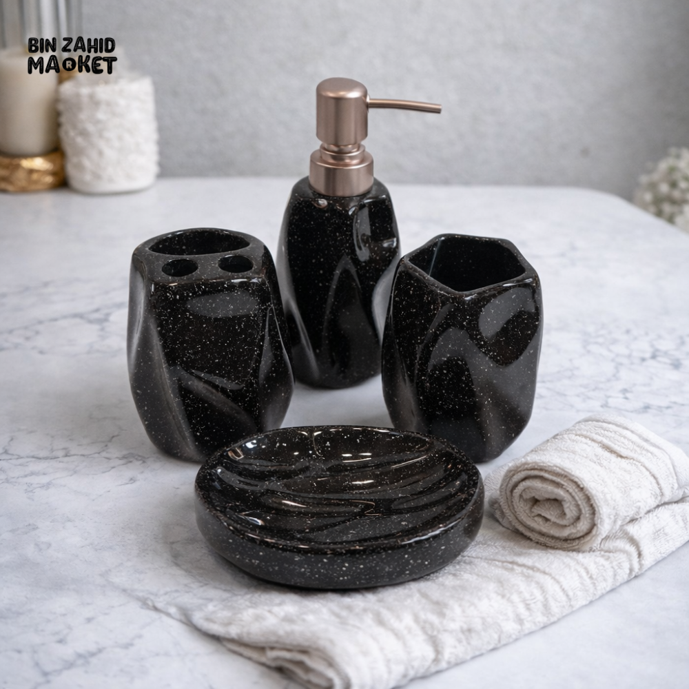 LUXURY CERAMIC BATHROOM ACCESSORY SET – KLEEYO BATH SET PRO