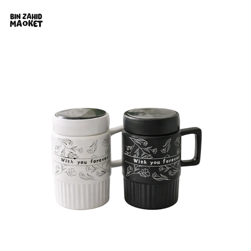 LUXURY CERAMIC COFFEE MUG 1 PIECE – MINIMAL FLORAL STYLE PERFECT FOR HOME & GIFTING