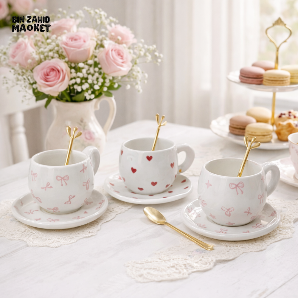 LUXURY CERAMIC TEA CUP & SAUCER SET – ELEGANT HOME DINING STYLE