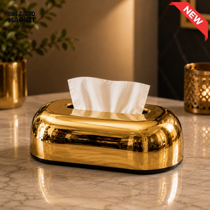 LUXURY CHROME TISSUE BOX HOLDER - GOLDEN