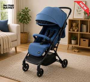 LUXURY COMPACT BABY STROLLER - BLUE