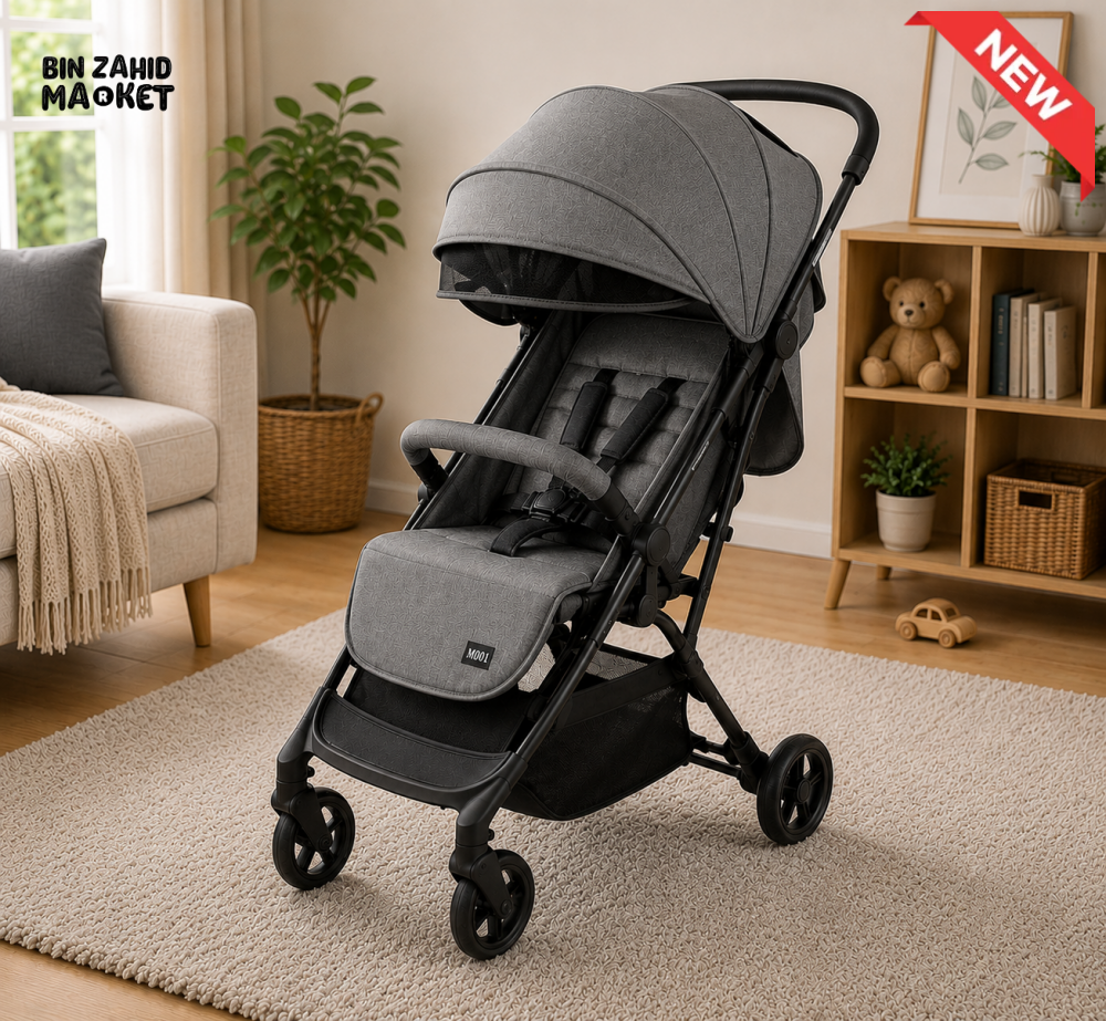 LUXURY COMPACT BABY STROLLER - GREY