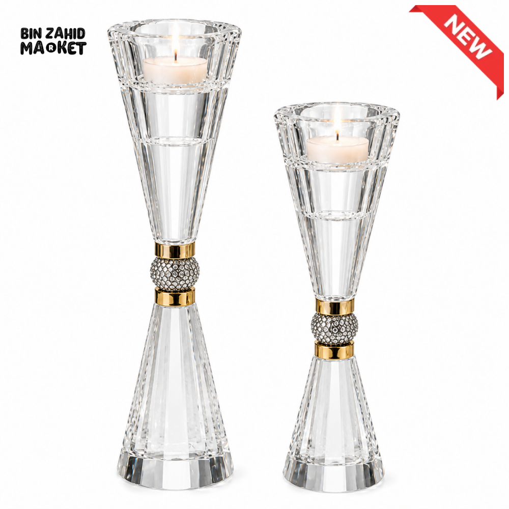LUXURY CRYSTAL TEALIGHT CANDLE HOLDER SET - 2 PCS
