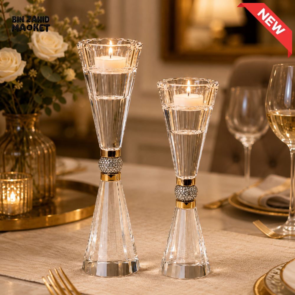 LUXURY CRYSTAL TEALIGHT CANDLE HOLDER SET - 2 PCS