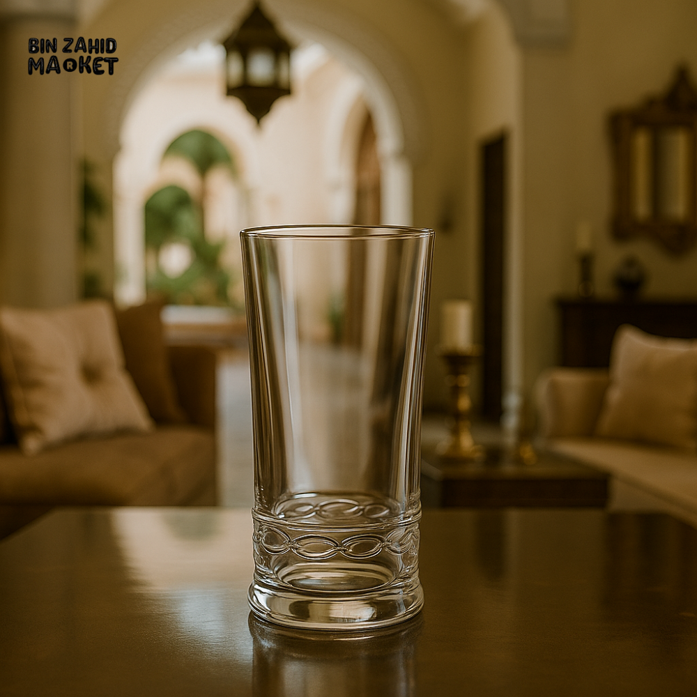 LUXURY CRYSTAL WATER GLASS 6 PIECE – TRANSPARENT ELEGANT DRINKING TUMBLER FOR HOME & DINING