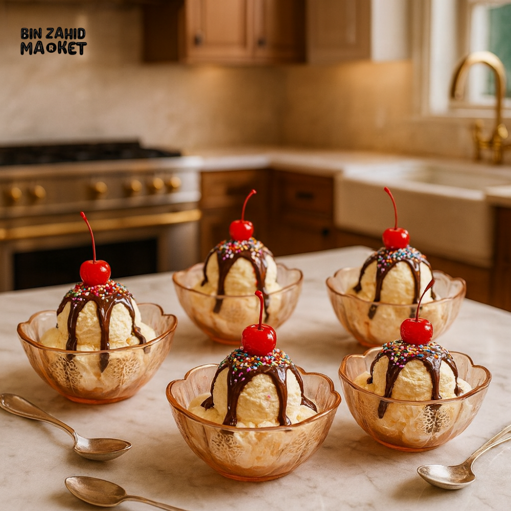 LUXURY CUT GLASS DESSERT BOWLS – SET OF 6 FOR KITCHEN & DINING