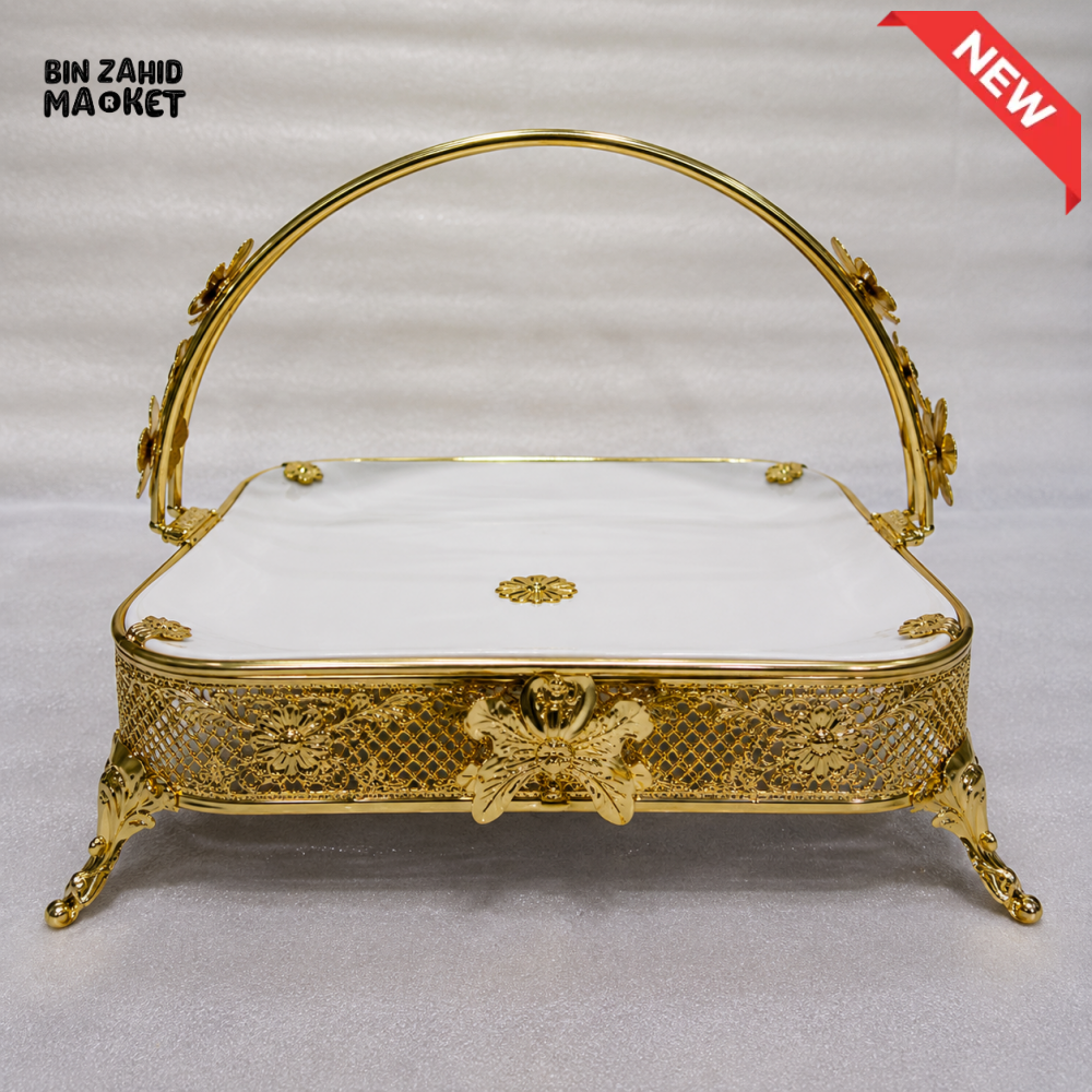 LUXURY DECORATIVE SERVING TRAY WITH HANDLE