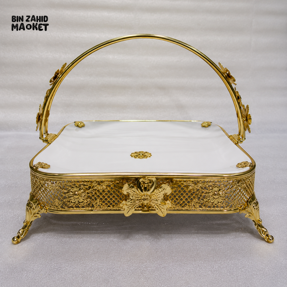 LUXURY DECORATIVE SERVING TRAY WITH HANDLE