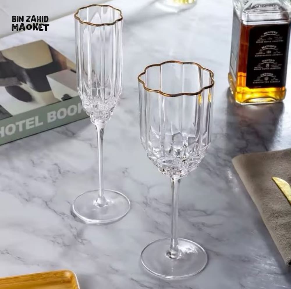 LUXURY FLOWER BUD CRYSTAL GLASSWARE – 6 PIECE SET